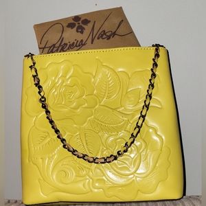 🍋Patricia Nash Leather Ledra Bucket Crossbody Bag Satchel